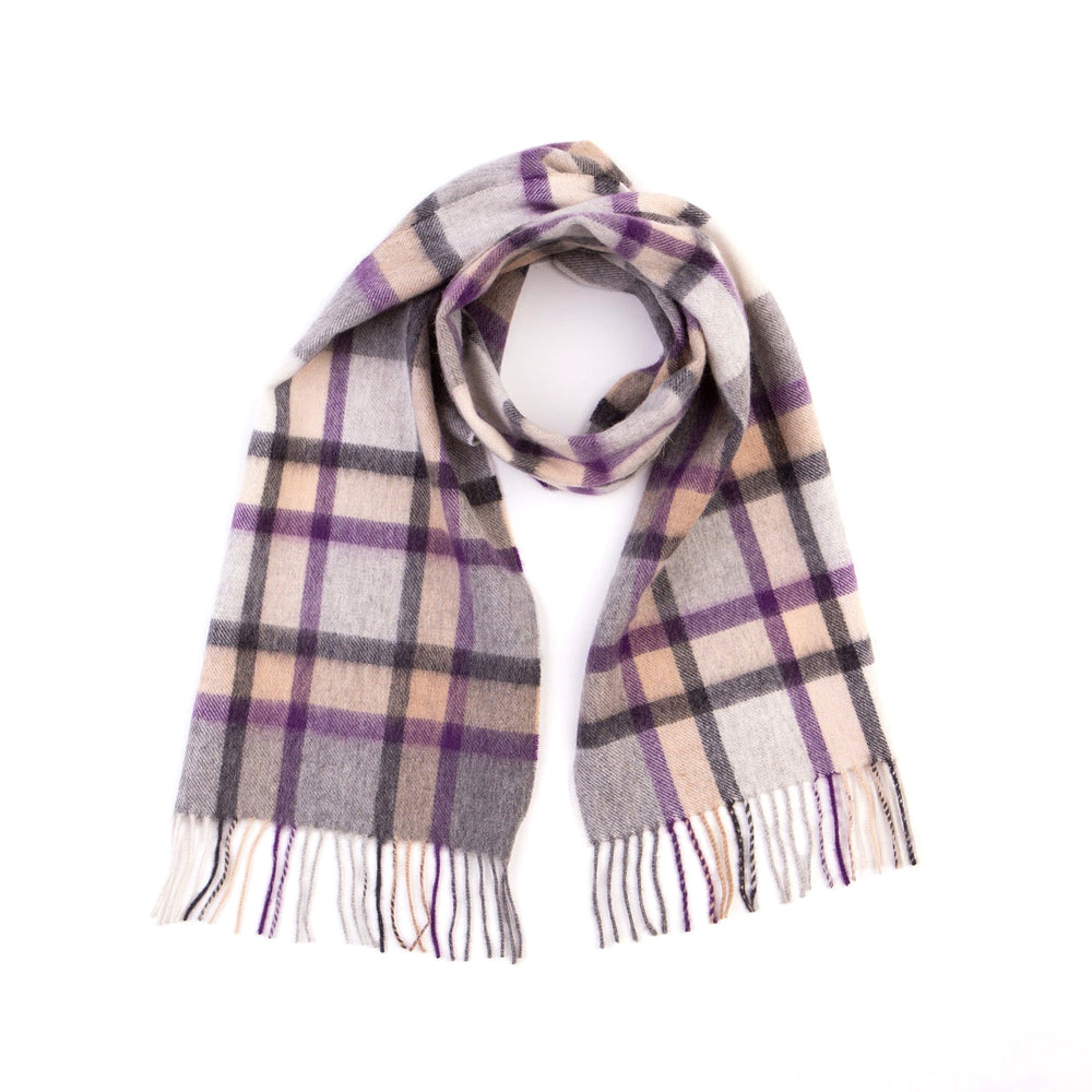 Lambswool Scarf - Lavender Princeton Check