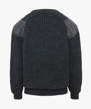 Brittisk Ullkofta i 100% Ull med Harris Tweed - Mörkgrå