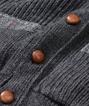 Brittisk Ullkofta i 100% Ull med Harris Tweed - Mörkgrå