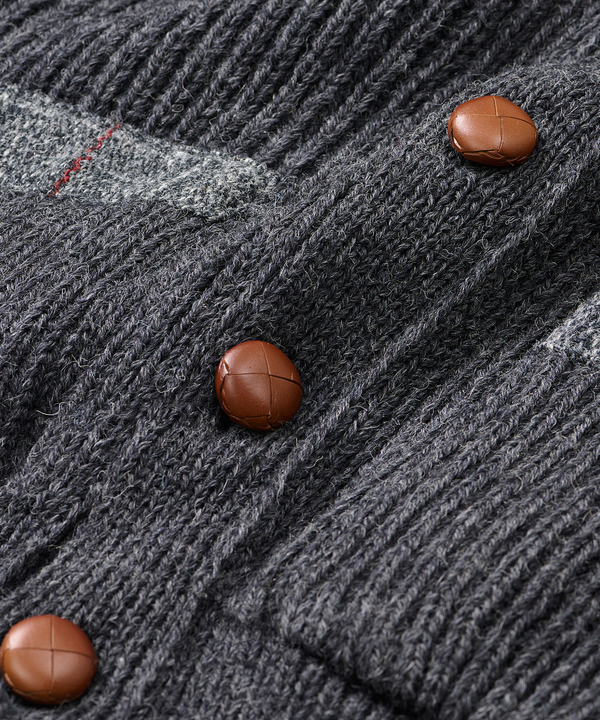 Brittisk Ullkofta i 100% Ull med Harris Tweed - Mörkgrå