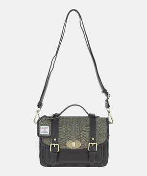 Satchel Väska i Harris Tweed – Grön/brun/svart