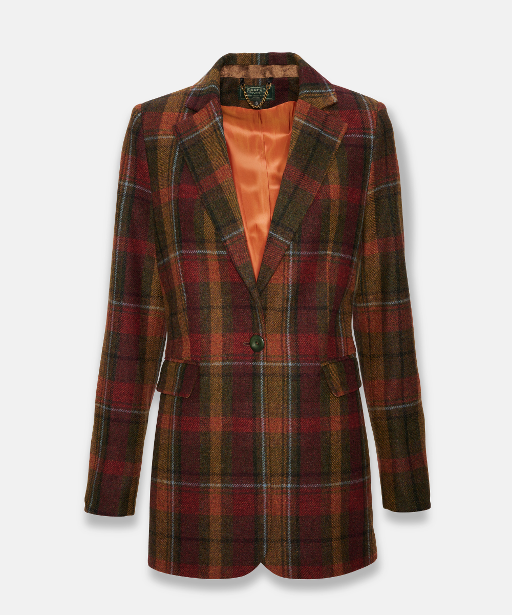 Irish Ullkavaj i Klassisk Tartan - Höstrutig