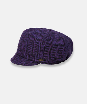 Newsboy Cap i 100% ull – Lila melerad