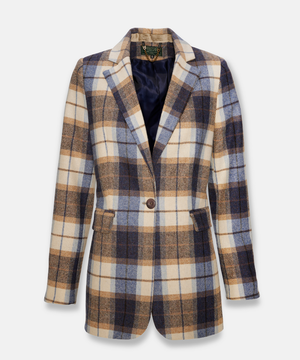 Irish Ullkavaj i Klassisk Tartan - Blårutig / flerfärgad