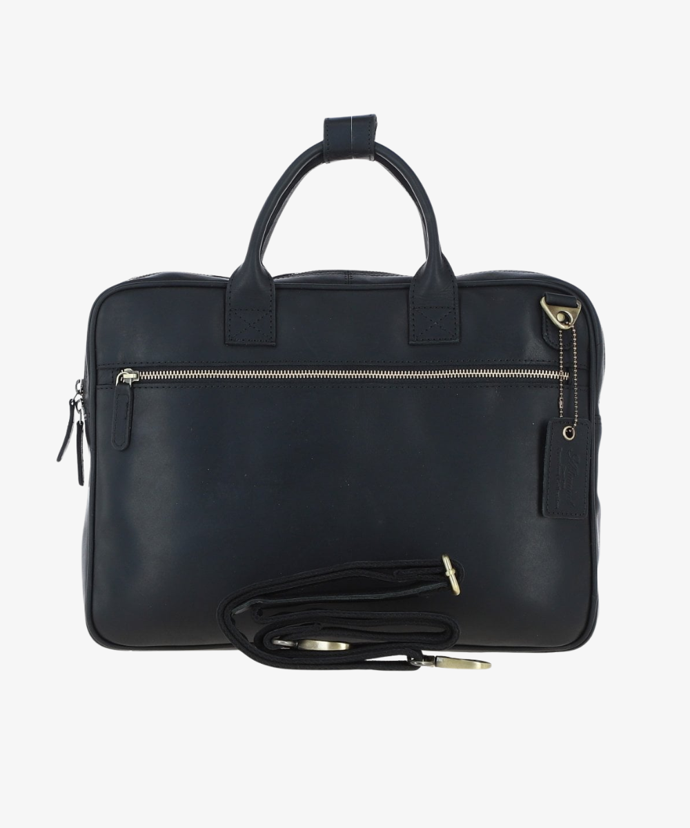 Brittisk Portfölj i Läder för 16–17 tum - Svart