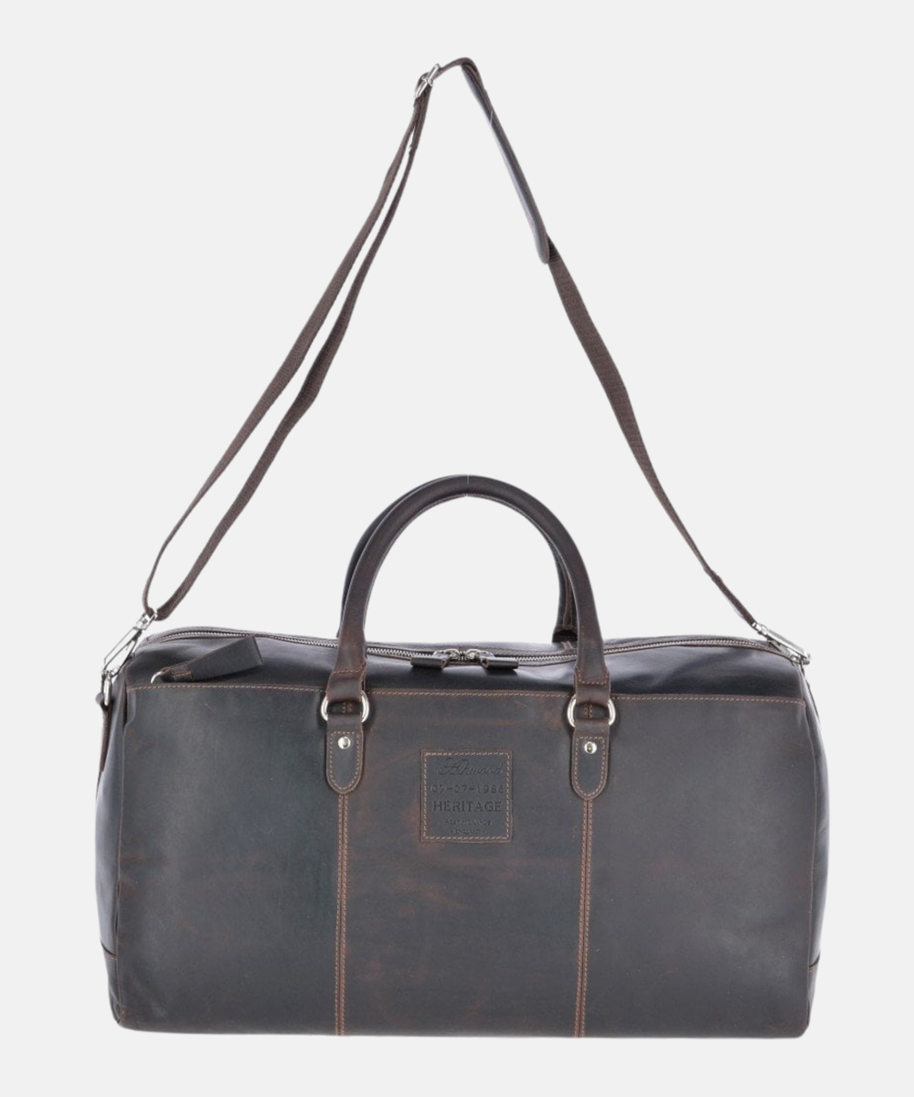 Stor Weekendväska i Oily Hunter Läder, Brun