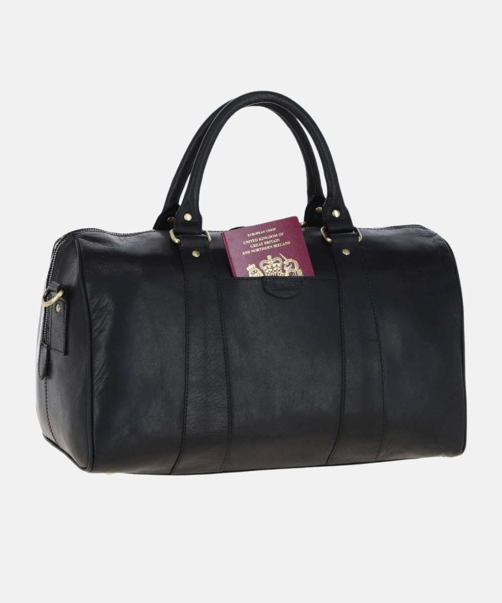 Stor Weekendbag i Läder, Svart