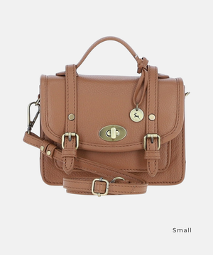 Satchelväska i Läder, Kolabrun