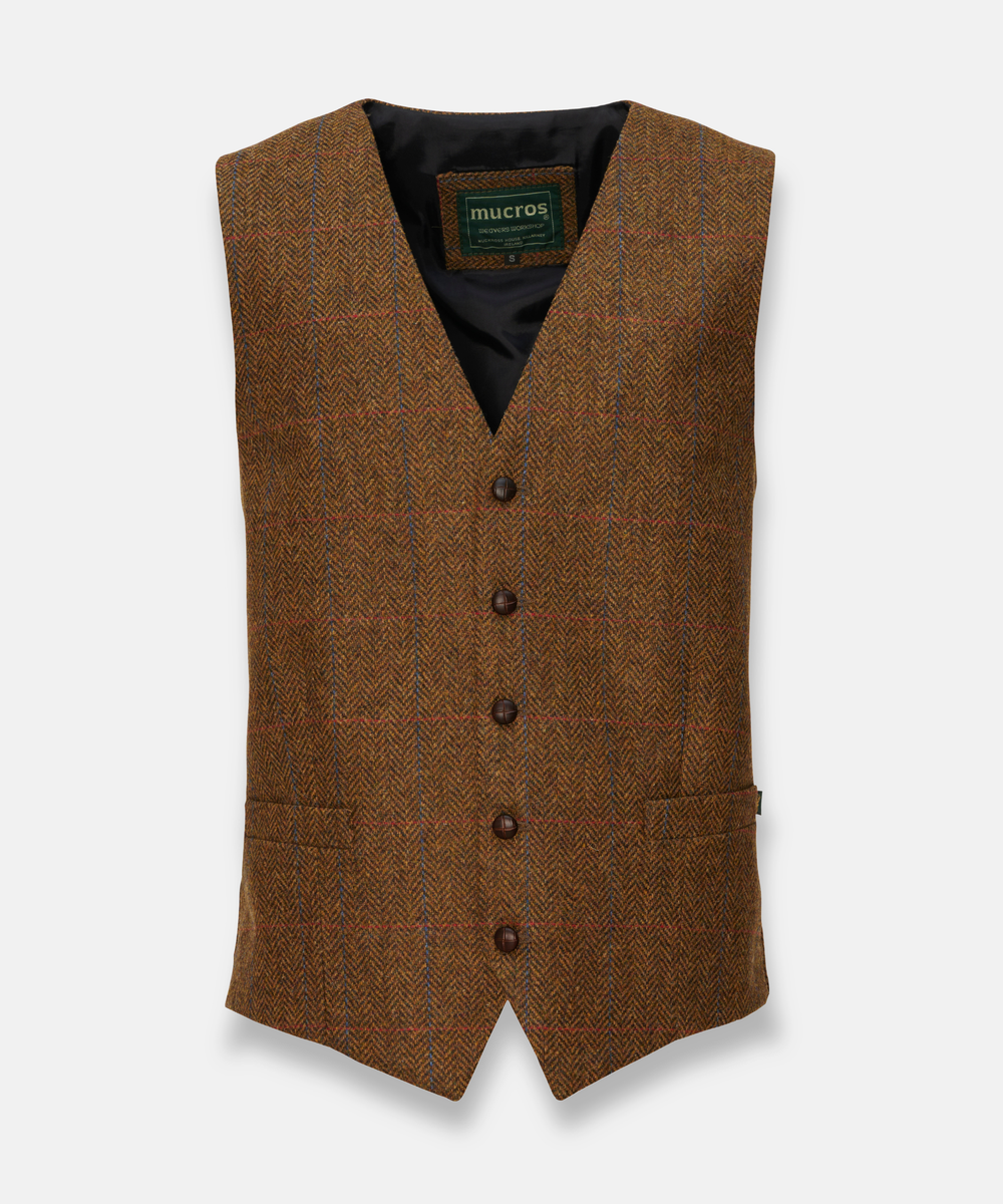 Tweedväst i irländsk ull – Klassisk brun heritageväst