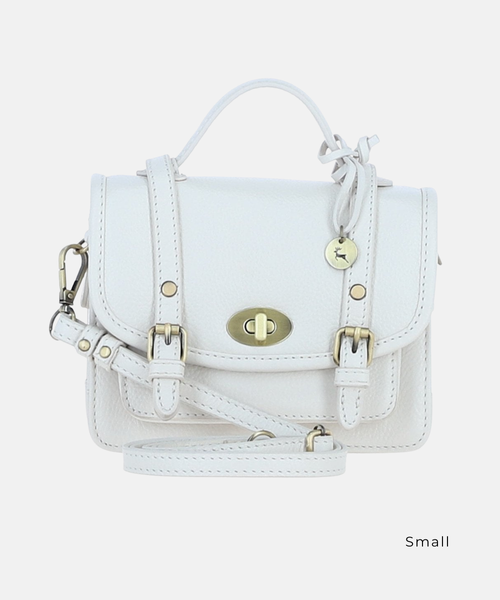 Satchelväska i Läder, Vit