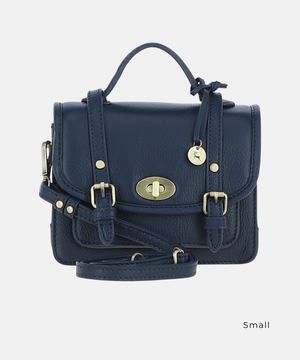 Satchelväska i Läder, Navy