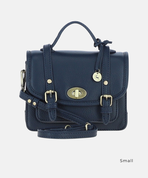 Satchelväska i Läder, Navy