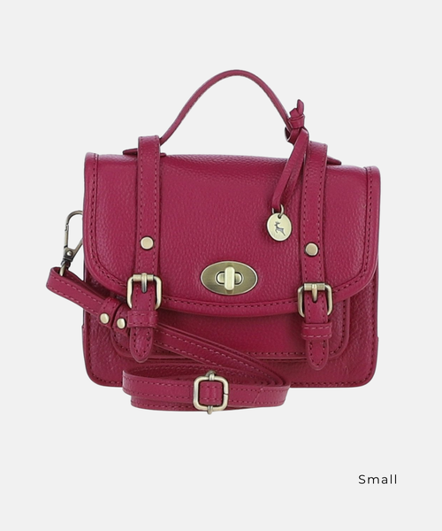 Satchelväska i Läder, Raspberry