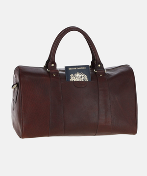 Stor Weekendbag i Läder, Brun