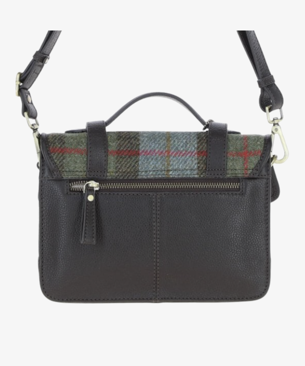 Läder- & Harris Tweed Satchelväska med Twist Lock