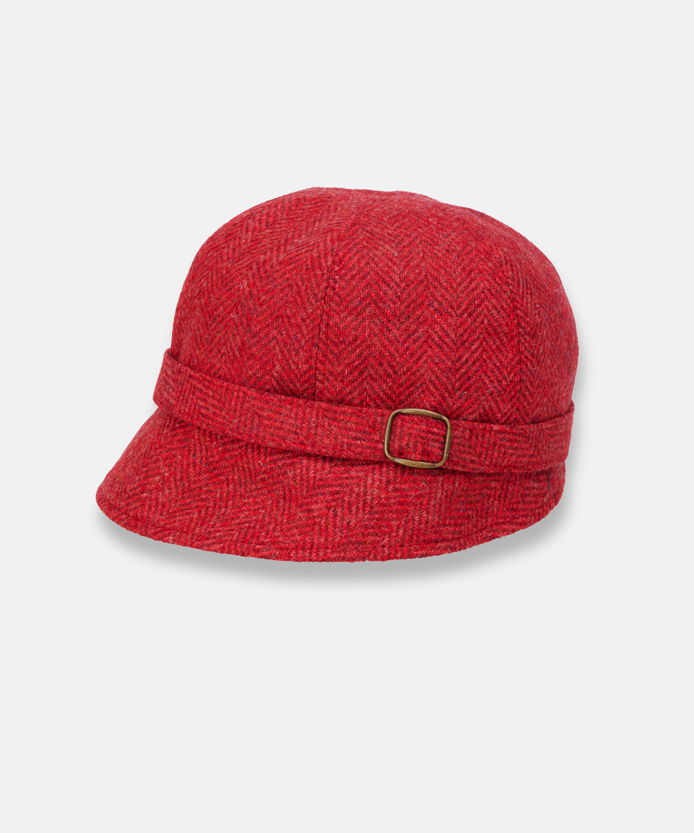 Klassisk Flapperhatt i Tweed – Röd