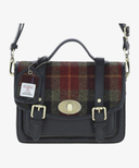 Läder- & Harris Tweed Satchelväska med Twist Lock