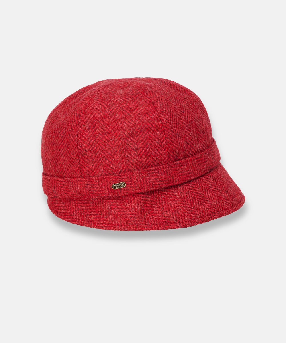 Klassisk Flapperhatt i Tweed – Röd