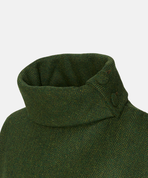 Poncho i 100% irländsk ull – Djupgrön