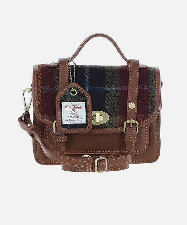 Satchel Väska i Harris Tweed – Brun / Tartan