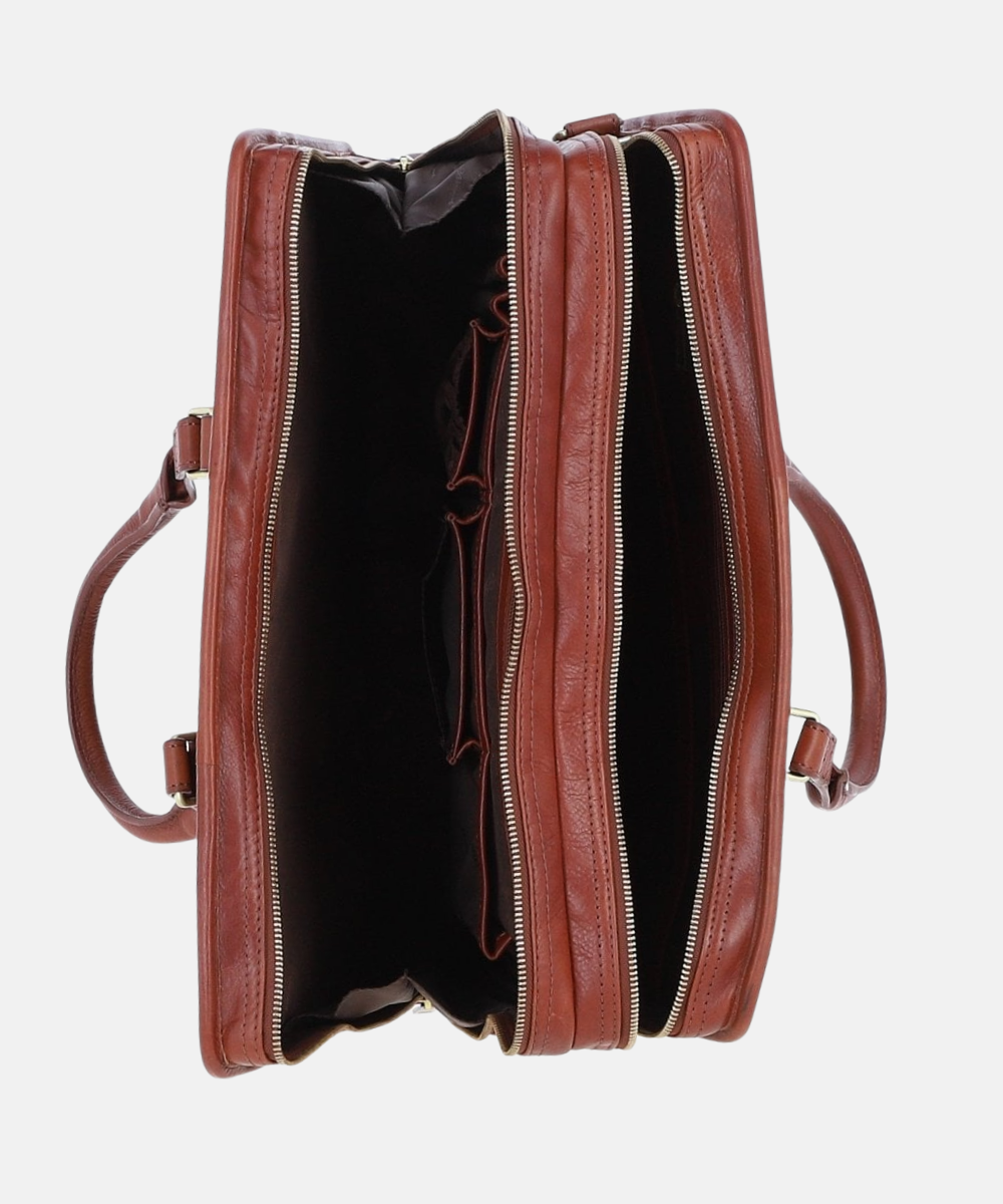 Stor Portfölj i Läder, Ljusbrun