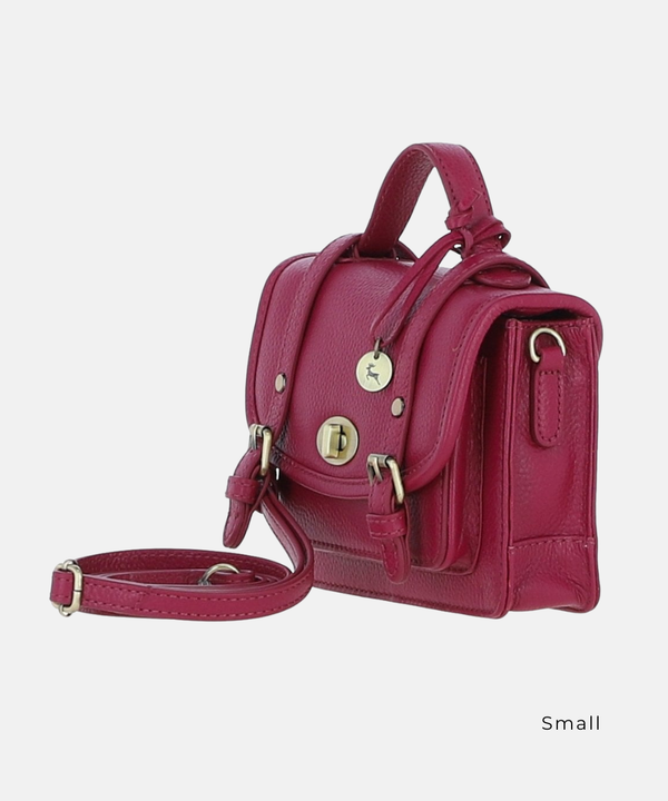 Satchelväska i Läder, Raspberry