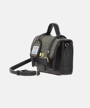Satchel Väska i Harris Tweed – Grön/brun/svart