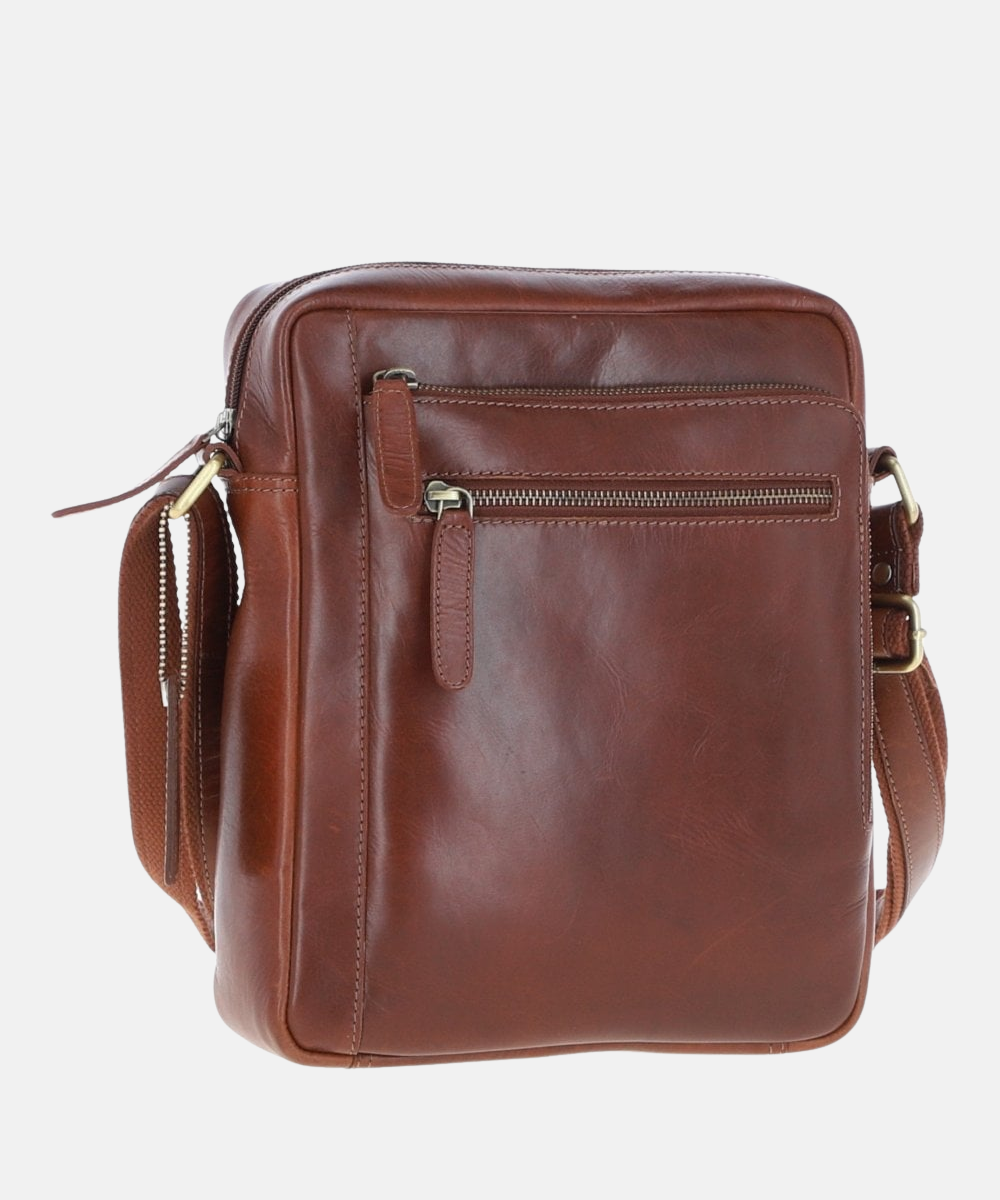 Liten Reseväska i Läder, Ljusbrun