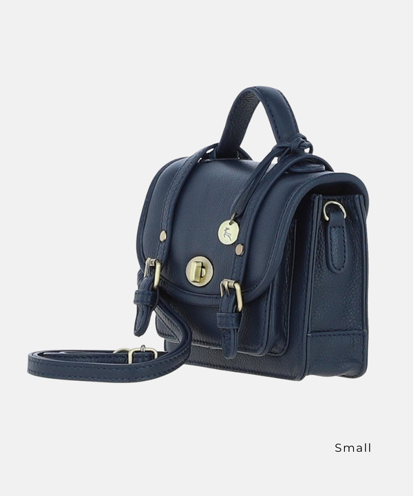 Satchelväska i Läder, Navy