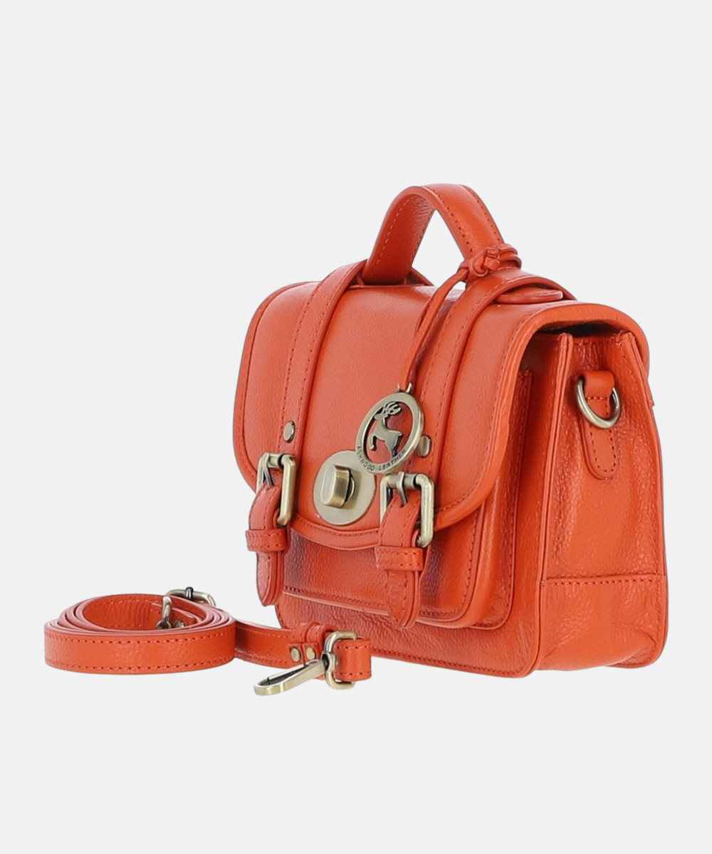 Satchelväska i Läder, Orange