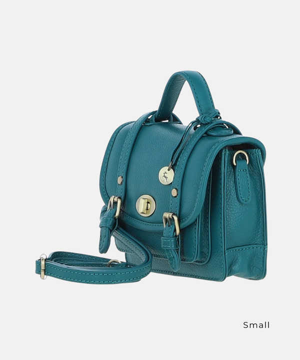 Satchelväska i Läder, Turkos