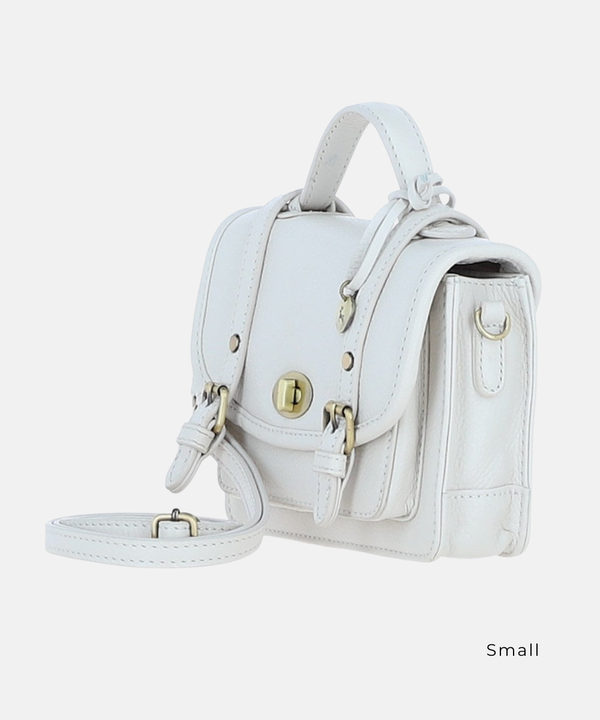 Satchelväska i Läder, Vit