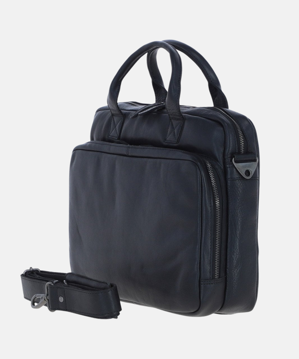 Läderportfölj för Laptop, Svart