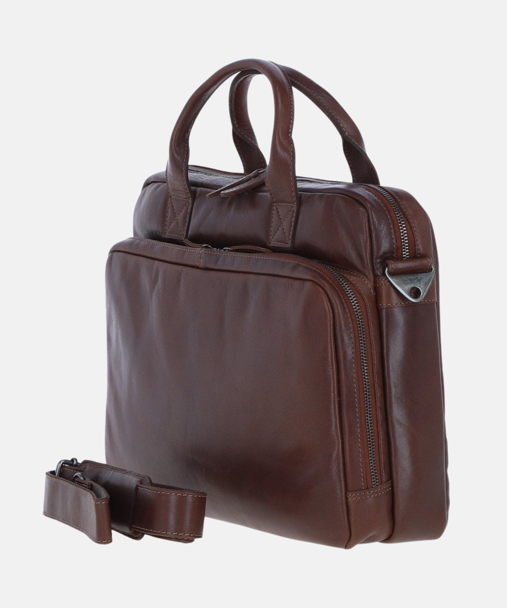 Läderportfölj för Laptop, Brun