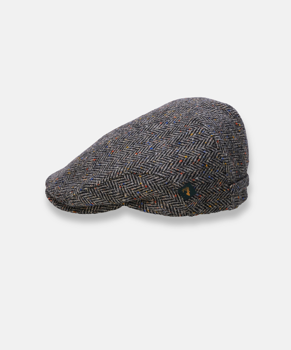 Trinity Tweedkeps i 100 % Ull – Klassisk Flat Cap i Grå Fiskben