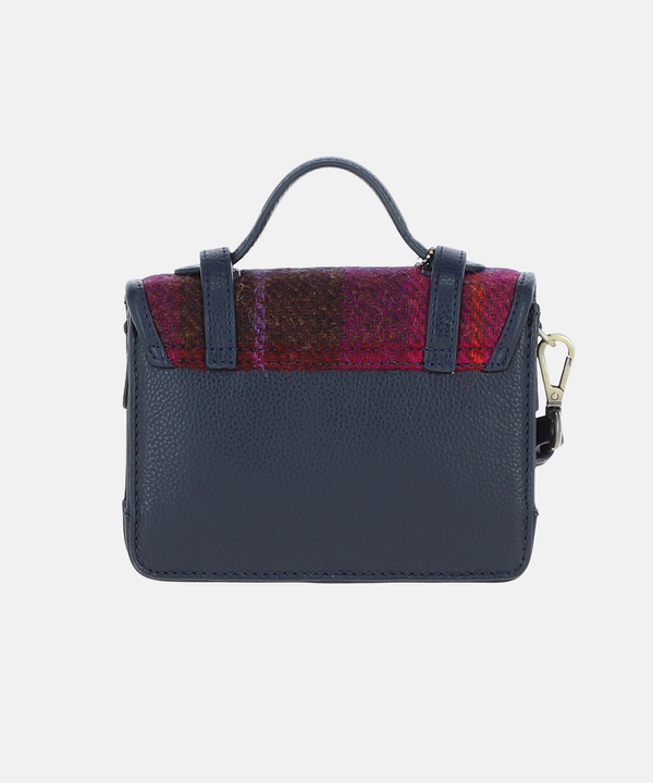 Satchel Väska i Harris Tweed – Röd / Marinblå