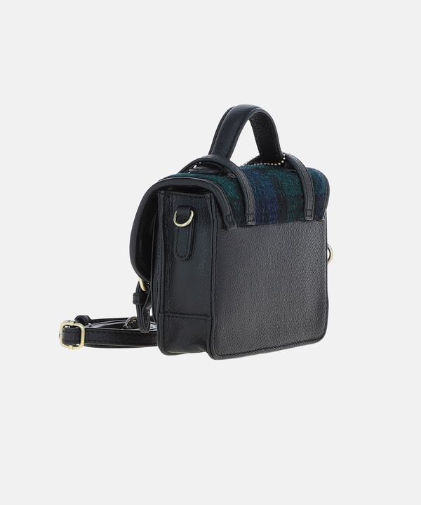 Satchel Väska i Harris Tweed – Marinblå / Grön