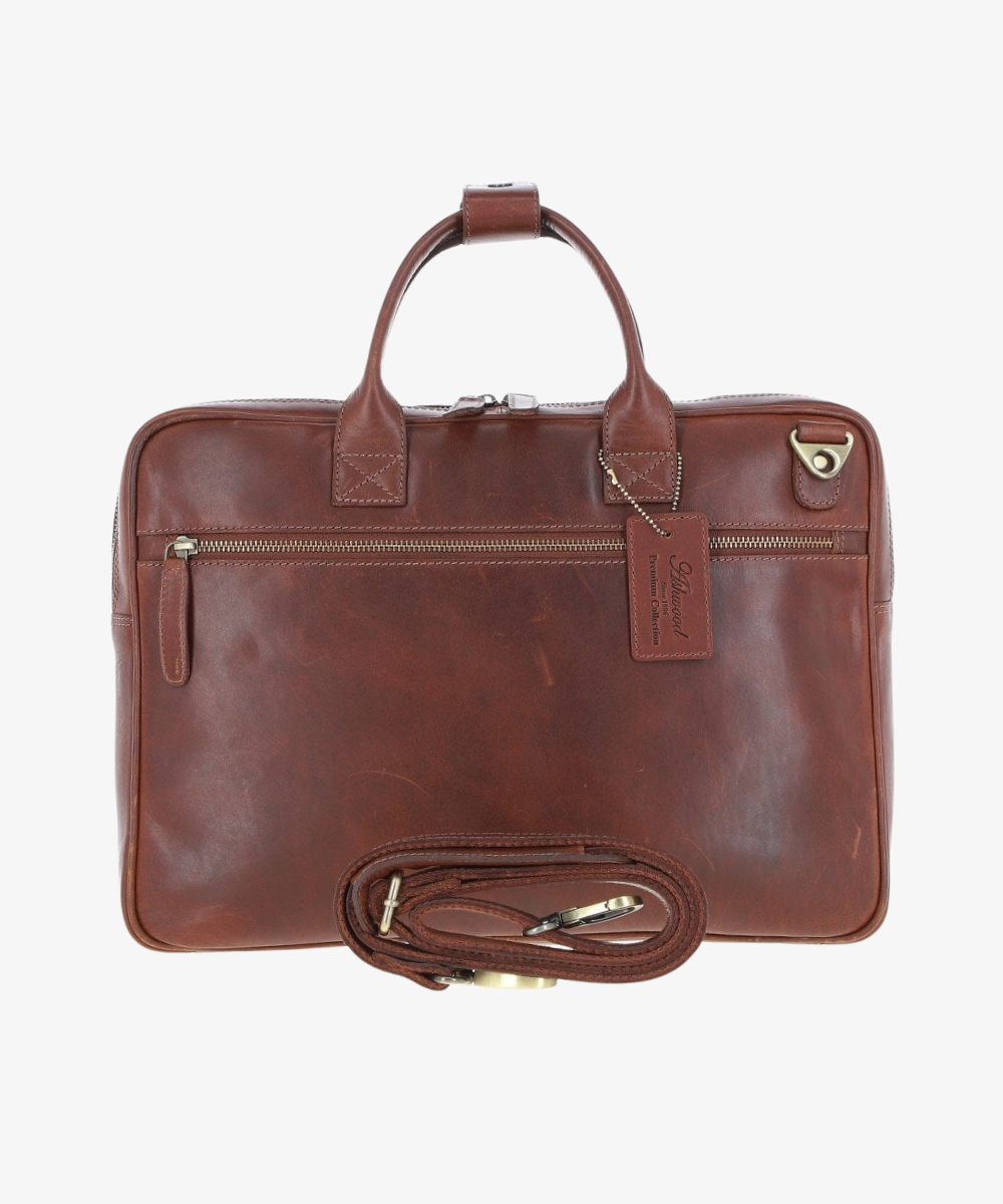 Brittisk Portfölj i Läder för 16–17 tum - Brun