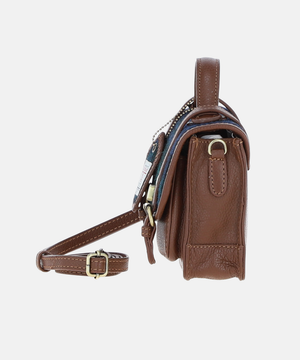 Satchel Väska i Harris Tweed – Marinblå / Brun