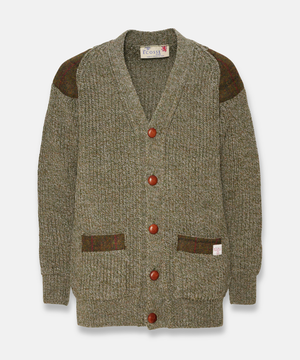 Brittisk Ullkofta i 100% Ull med Harris Tweed - Grå/beige