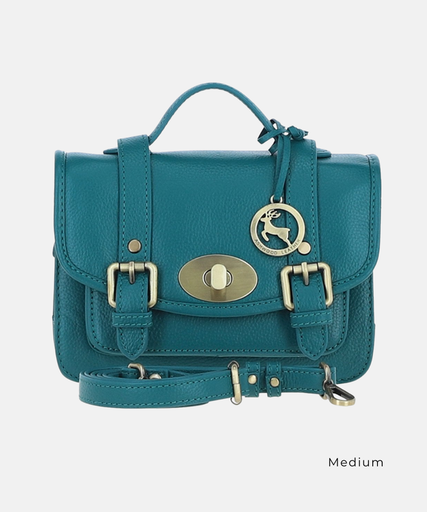 Satchelväska i Läder, Turkos