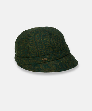 Klassisk Flapperhatt i Tweed – Olivgrön