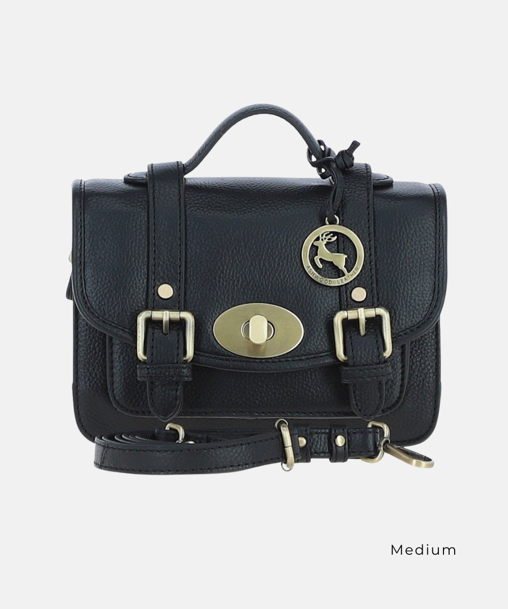 Satchelväska i Läder, Svart