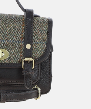 Satchel Väska i Harris Tweed – Grön/brun/svart