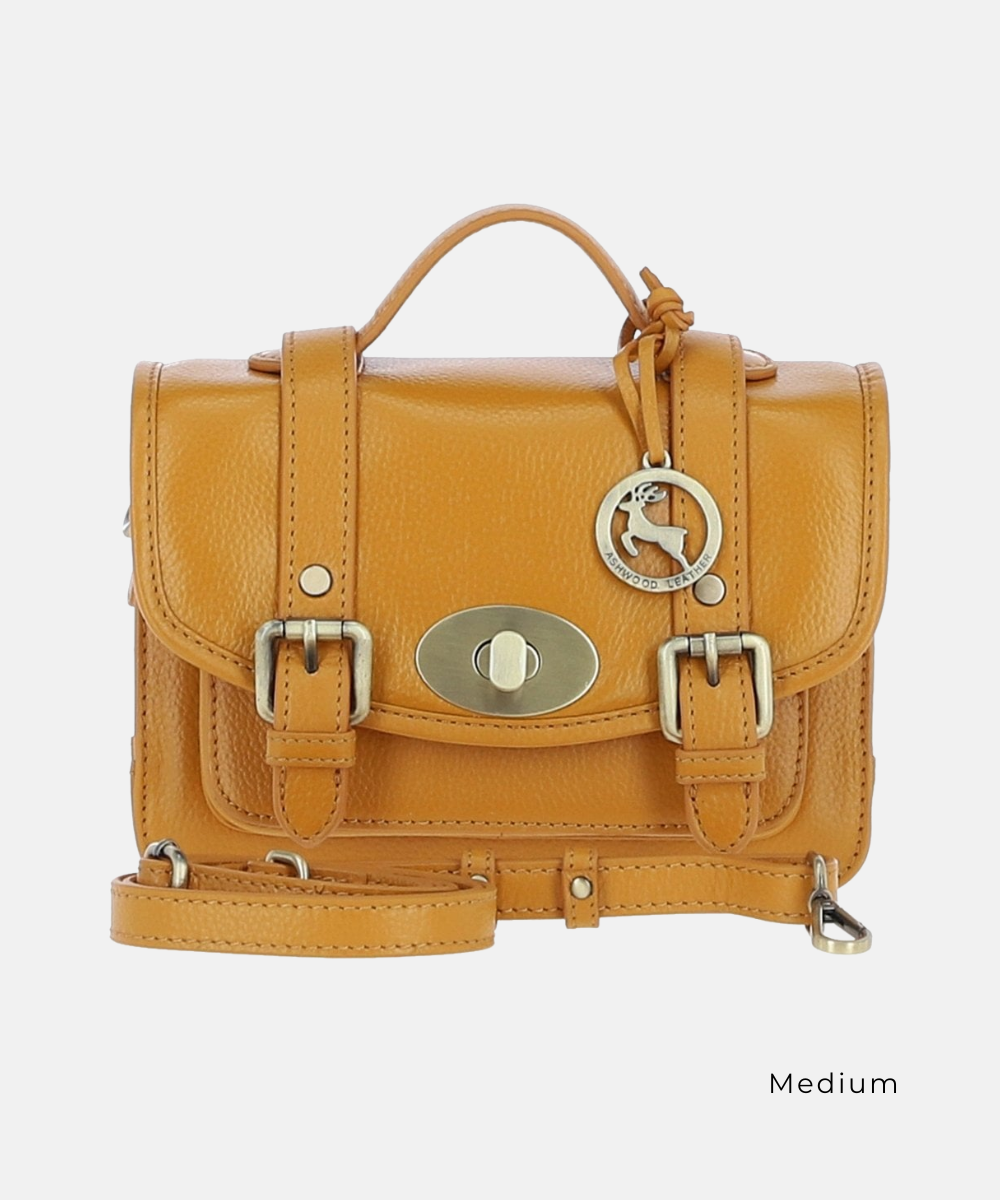Satchelväska i Läder, Mustard