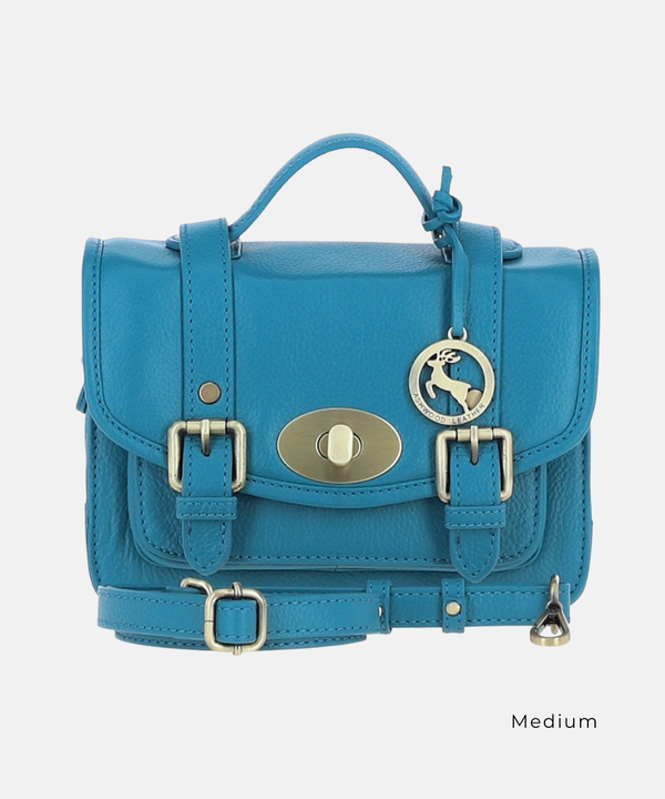 Satchelväska i Läder, Blå