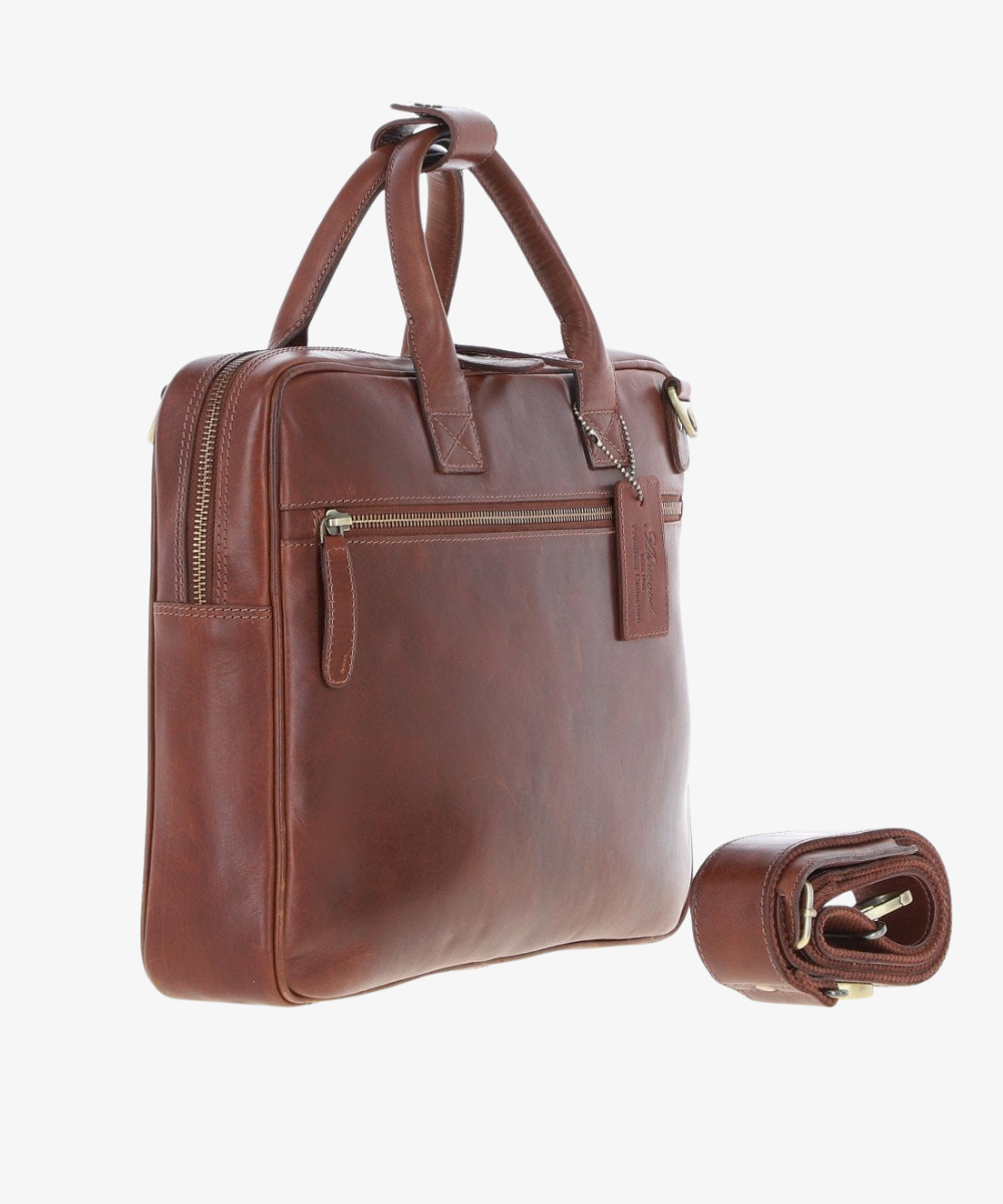 Brittisk Portfölj i Läder för 16–17 tum - Brun