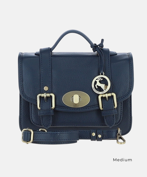 Satchelväska i Läder, Navy