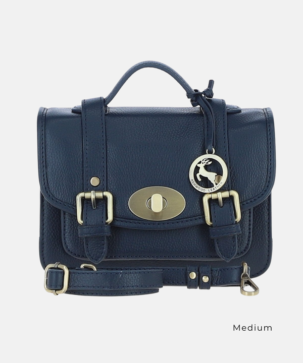 Satchelväska i Läder, Navy