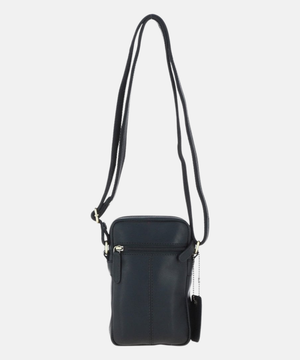Läder Crossbody Mobilväska, Svart